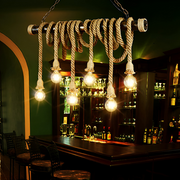 Vintage πολυέλαιος με σχοινί PEDRO, 6 x E27 Dark Wood Vintage Chandeliers Προεπιλεγμένος τίτλος Alessandro Design