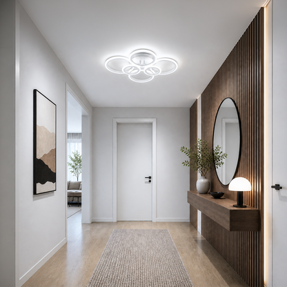 Πολυέλαιος LED με τηλεχειριστήριο BETTY 82W, 6 κύκλοι, κρύο/θερμό/ουδέτερο φως, ρυθμιζόμενο, λευκός πολυέλαιος LED με τηλεχειριστήριο Προεπιλεγμένος τίτλος Alessandro Design