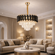 Crystal Chandelier VERSAILLES Nobile 5xE14, Diameter 40cm, Shiny Gold and Black Crystal Chandeliers Προεπιλεγμένος τίτλος Alessandro Design