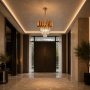 Crystal Chandelier VERSAILLES Petito 3xE14, Διάμετρος 30cm, Χρυσός, Ρυθμιζόμενο Ύψος, Metal and Crystal Crystal Chandeliers Προεπιλεγμένος τίτλος Alessandro Design