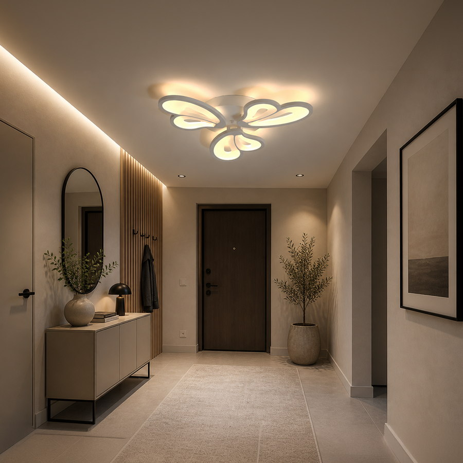 Πολυέλαιος LED με τηλεχειριστήριο BLOSSOM 40W, 3 πέταλα, κρύο/ζεστό/ουδέτερο φως, ρυθμιζόμενο, λευκός πολυέλαιος LED με τηλεχειριστήριο Προεπιλεγμένος τίτλος Alessandro Design