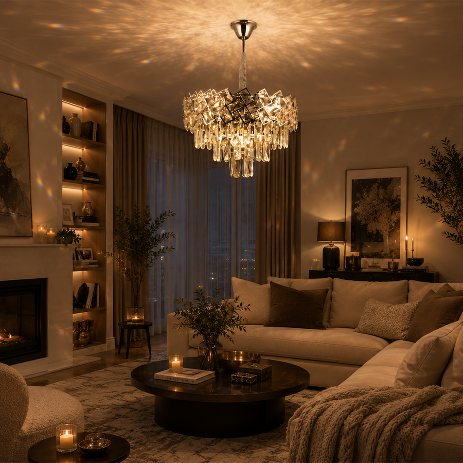 Crystal Chandelier WINDSOR Nobile 5xE14, Διάμετρος 39cm, Γυαλιστερό Chrome, Ρυθμιζόμενο ύψος Crystal Chandeliers Προεπιλεγμένος τίτλος Alessandro Design