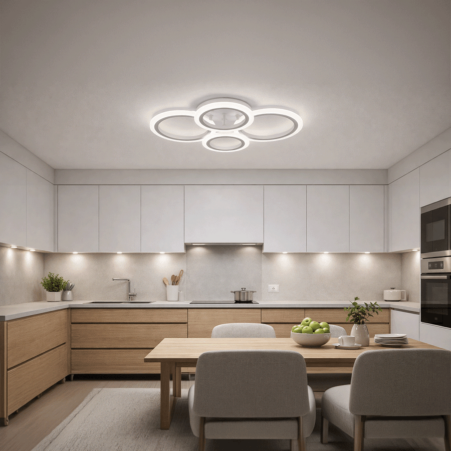 Πολυέλαιος LED με τηλεχειριστήριο BETTY 43W, 4 κύκλοι, κρύο/θερμό/ουδέτερο φως, ρυθμιζόμενο, λευκός πολυέλαιος LED με τηλεχειριστήριο Προεπιλεγμένος τίτλος Alessandro Design