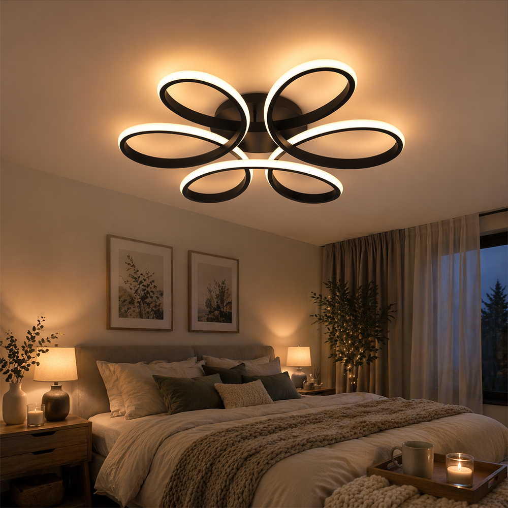 Πολυέλαιος LED με τηλεχειριστήριο HELIX 63W, Κρύο/Ζεστό/Ουδέτερο φως, Ρυθμιζόμενο, Μαύροι πολυέλαιοι LED με τηλεχειριστήριο Προεπιλεγμένος τίτλος Alessandro Design