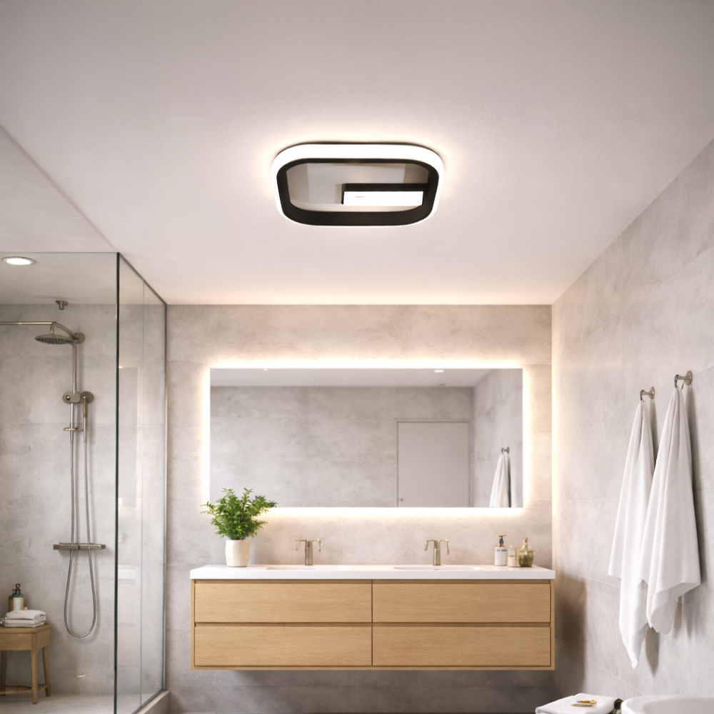 Πολυέλαιος LED VICTORIA 19W, Τετράγωνο, Κρύο/Ζεστό/Ουδέτερο φως, Μαύρο, Λευκό LED Πολυέλαιος Προεπιλεγμένος τίτλος Alessandro Design
