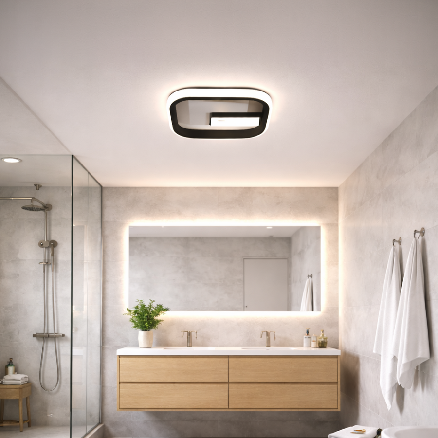 Πολυέλαιος LED VICTORIA 19W, Τετράγωνο, Κρύο/Ζεστό/Ουδέτερο φως, Μαύρο, Λευκό LED Πολυέλαιος Προεπιλεγμένος τίτλος Alessandro Design
