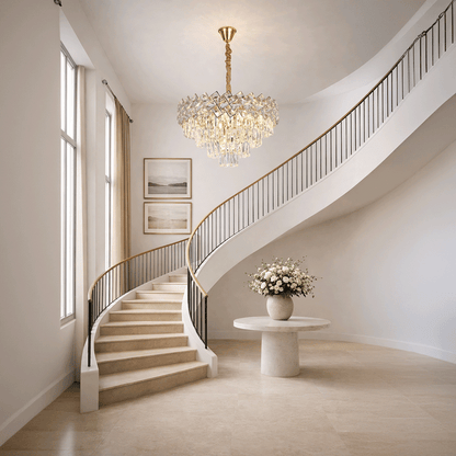 Κρυστάλλινος πολυέλαιος WINDSOR Elegance 8x E14, διάμετρος 39 cm, γυαλιστερό χρυσό, ρυθμιζόμενο ύψος, μεταλλικοί και κρυστάλλινοι πολυέλαιοι, προεπιλεγμένος τίτλος Alessandro Design