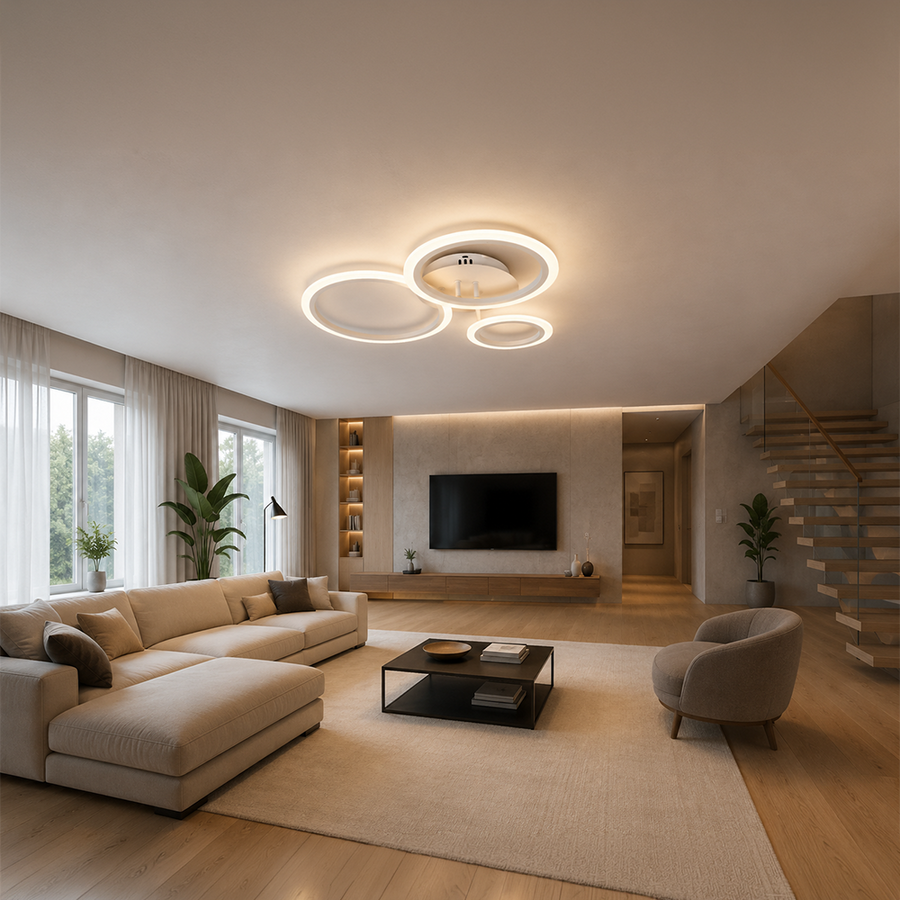 Πολυέλαιος LED με τηλεχειριστήριο BETTY 40W, 3 κύκλοι, κρύο/θερμό/ουδέτερο φως, ρυθμιζόμενο, λευκό, μεταλλικό και ακρυλικό LED πολυέλαιοι με τηλεχειριστήριο Προεπιλεγμένος τίτλος Alessandro Design