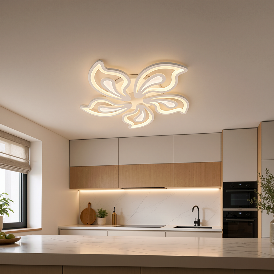 Πολυέλαιος LED με τηλεχειριστήριο GLORIOSA 95W, 5 πέταλα, κρύο/θερμ/ουδέτερο φως, ρυθμιζόμενο, λευκός πολυέλαιος LED με τηλεχειριστήριο Προεπιλεγμένος τίτλος Alessandro Design