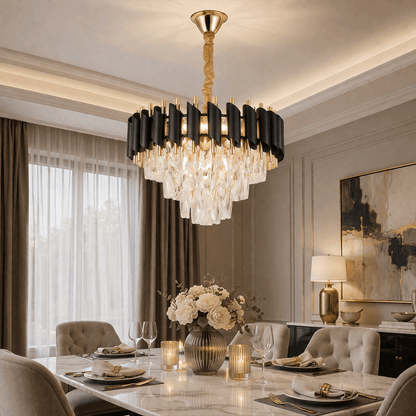 Crystal Chandelier VERSAILLES Nobile 5xE14, Diameter 40cm, Shiny Gold and Black Crystal Chandeliers Προεπιλεγμένος τίτλος Alessandro Design