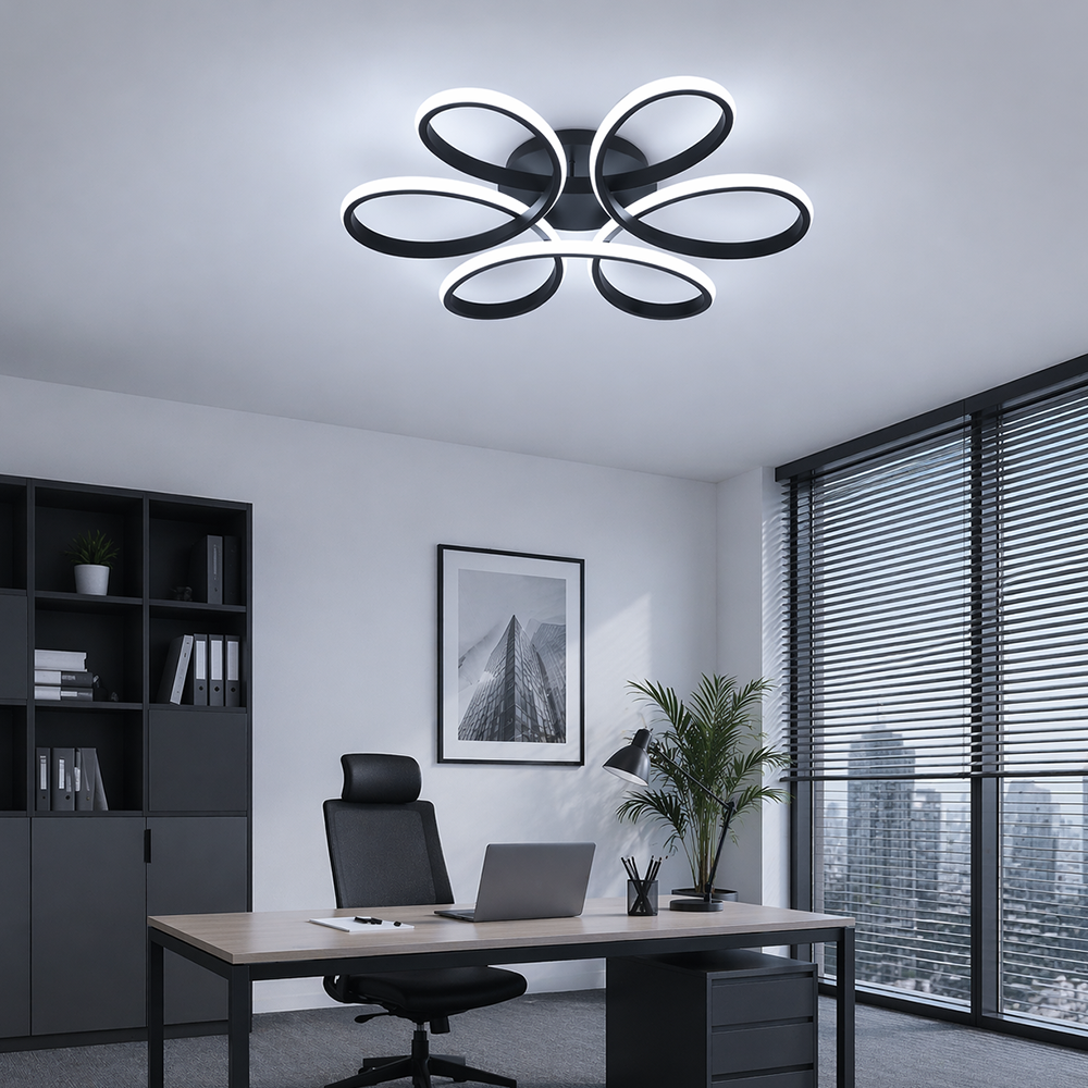 Πολυέλαιος LED με τηλεχειριστήριο HELIX 63W, Κρύο/Ζεστό/Ουδέτερο φως, Ρυθμιζόμενο, Μαύροι πολυέλαιοι LED με τηλεχειριστήριο Προεπιλεγμένος τίτλος Alessandro Design