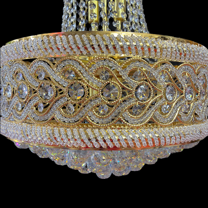 Candelabru Cristal CC718/400, 11x E14, Diametru 40cm, Auriu Lucios Candelabre Cristal Default Title Alessandro Design
