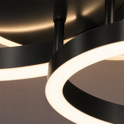 Πολυέλαιος LED με τηλεχειριστήριο RINOVA 66W, 2 κύκλοι, κρύο/ζεστό/ουδέτερο φως, ρυθμιζόμενο, μαύροι πολυέλαιοι LED με τηλεχειριστήριο Προεπιλεγμένος τίτλος Alessandro Design