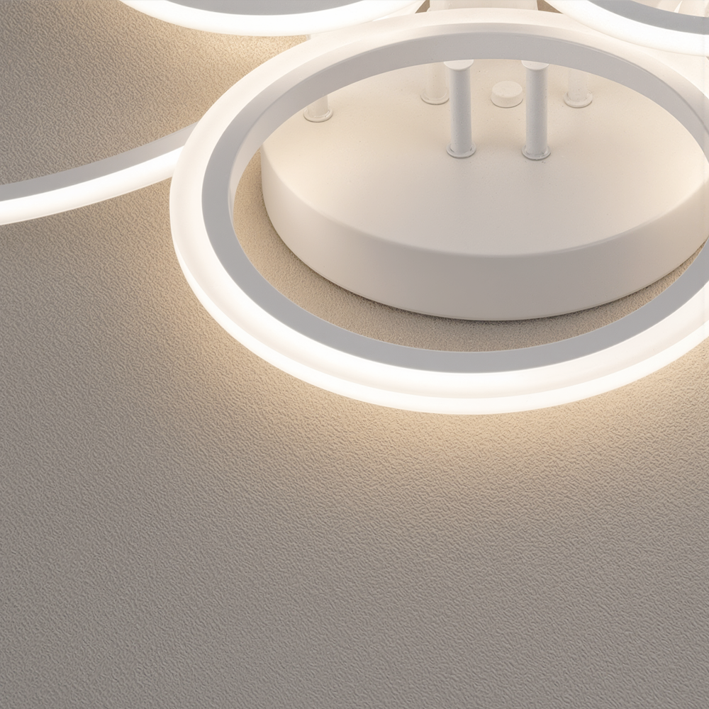 Πολυέλαιος LED με τηλεχειριστήριο BETTY 82W, 6 κύκλοι, κρύο/θερμό/ουδέτερο φως, ρυθμιζόμενο, λευκός πολυέλαιος LED με τηλεχειριστήριο Προεπιλεγμένος τίτλος Alessandro Design
