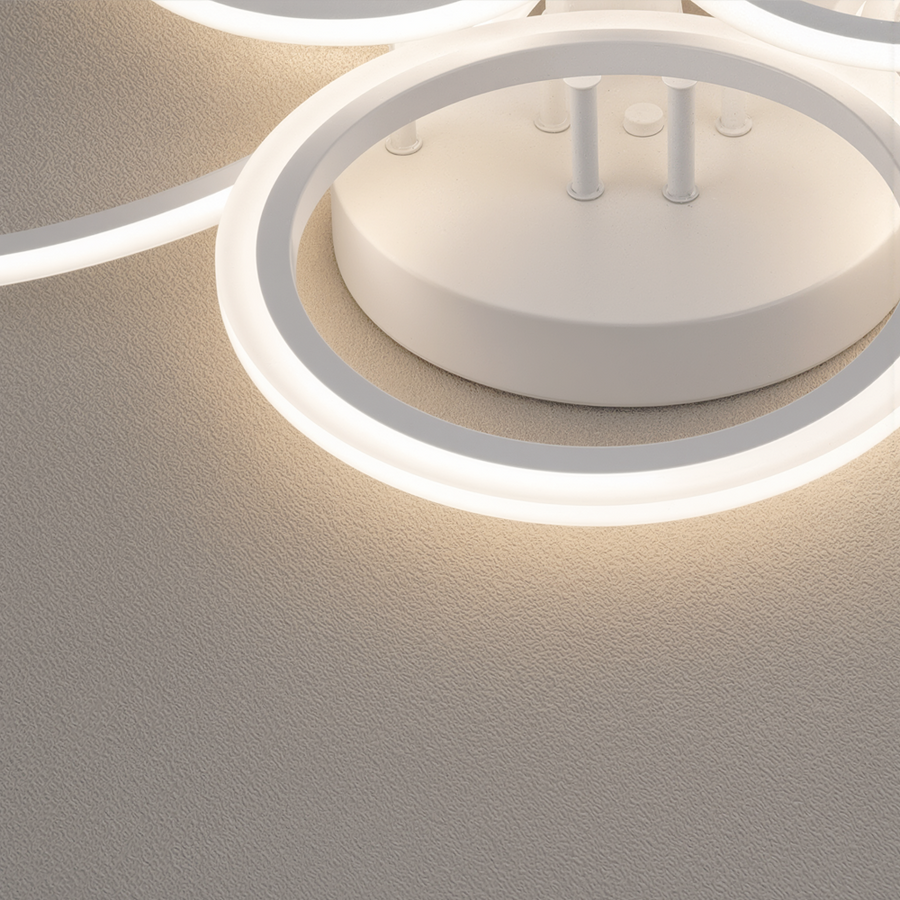 Πολυέλαιος LED με τηλεχειριστήριο BETTY 82W, 6 κύκλοι, κρύο/θερμό/ουδέτερο φως, ρυθμιζόμενο, λευκός πολυέλαιος LED με τηλεχειριστήριο Προεπιλεγμένος τίτλος Alessandro Design