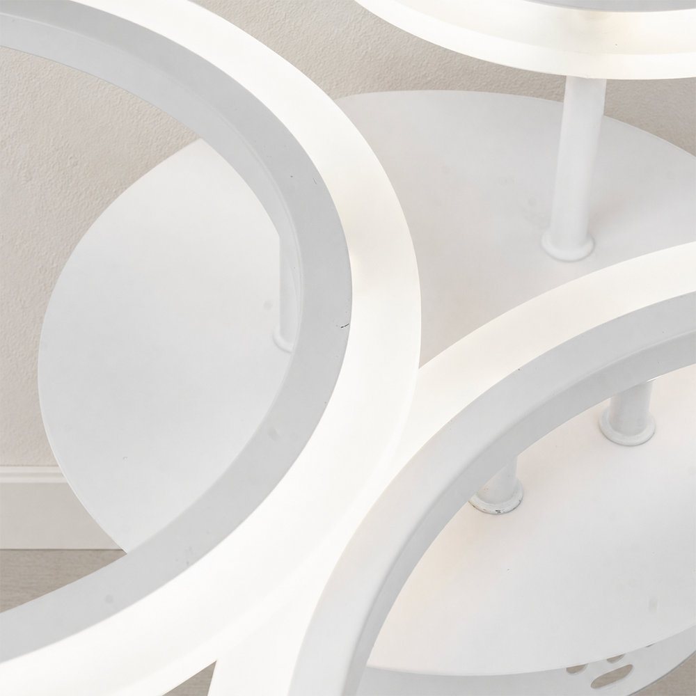 Πολυέλαιος LED με τηλεχειριστήριο BETTY 40W, 3 κύκλοι, κρύο/θερμό/ουδέτερο φως, ρυθμιζόμενο, λευκό, μεταλλικό και ακρυλικό LED πολυέλαιοι με τηλεχειριστήριο Προεπιλεγμένος τίτλος Alessandro Design