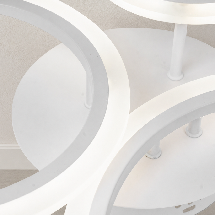 Πολυέλαιος LED με τηλεχειριστήριο BETTY 40W, 3 κύκλοι, κρύο/θερμό/ουδέτερο φως, ρυθμιζόμενο, λευκό, μεταλλικό και ακρυλικό LED πολυέλαιοι με τηλεχειριστήριο Προεπιλεγμένος τίτλος Alessandro Design