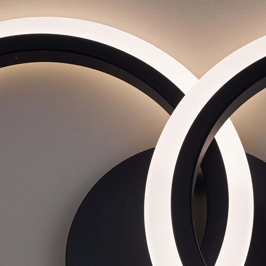 Πολυέλαιος LED με τηλεχειριστήριο BETTY 27W, 2 κύκλοι, κρύο/θερμό/ουδέτερο φως, ρυθμιζόμενο, μαύροι πολυέλαιοι LED με τηλεχειριστήριο Προεπιλεγμένος τίτλος Alessandro Design