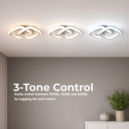 Πολυέλαιος LED VERTEX Matrix, Επικαλυπτόμενα διαμάντια, Μεταλλικά πλαίσια, 24W, 2 Διαμάντια, Κρύο/Ζεστό/Ουδέτερο φως 3000K/4000K/6000K, Λευκοί πολυέλαιοι LED Προεπιλεγμένος τίτλος Alessandro Design