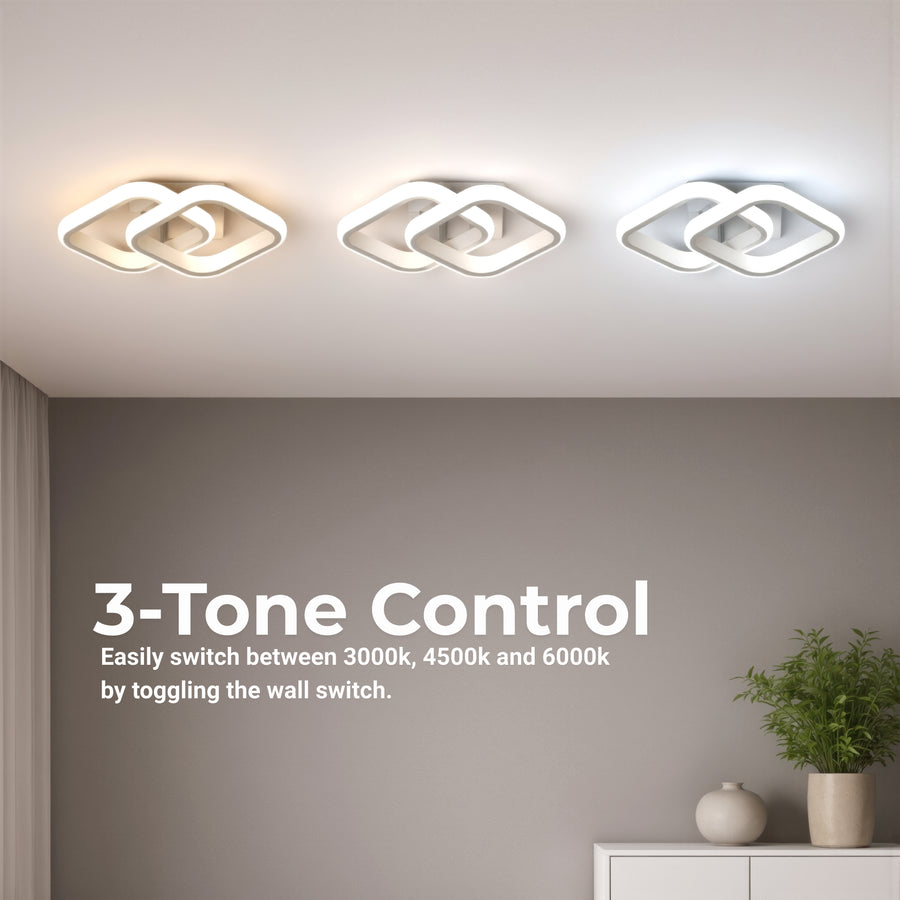Πολυέλαιος LED VERTEX Matrix, Επικαλυπτόμενα διαμάντια, Μεταλλικά πλαίσια, 24W, 2 Διαμάντια, Κρύο/Ζεστό/Ουδέτερο φως 3000K/4000K/6000K, Λευκοί πολυέλαιοι LED Προεπιλεγμένος τίτλος Alessandro Design