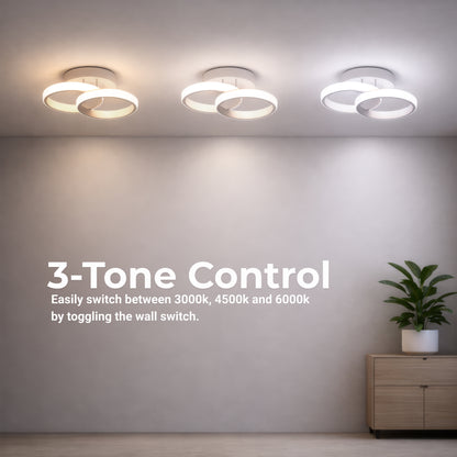 Πολυέλαιος LED VERTEX CIRCULA 21W, 2 κύκλοι, Μεταλλικά πλαίσια, Κρύο/Ζεστό/Ουδέτερο φως, Λευκοί πολυέλαιοι LED Προεπιλεγμένος τίτλος Alessandro Design