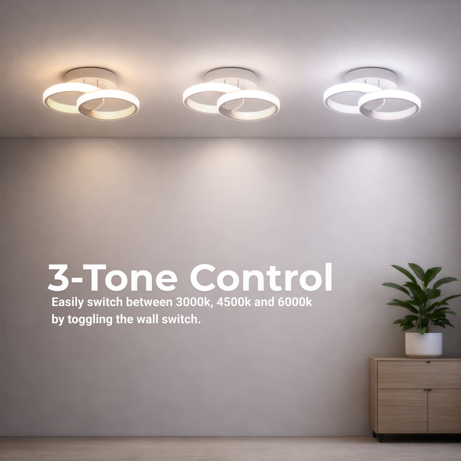 Πολυέλαιος LED VERTEX CIRCULA 21W, 2 κύκλοι, Μεταλλικά πλαίσια, Κρύο/Ζεστό/Ουδέτερο φως, Λευκοί πολυέλαιοι LED Προεπιλεγμένος τίτλος Alessandro Design