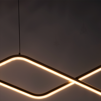 Κρεμαστός πολυέλαιος LED με τηλεχειριστήριο ZIGZAG 27W, Κρύο/Ζεστό/Ουδέτερο φως, Ρυθμιζόμενο, Μαύρο, Ρυθμιζόμενο ύψος Πολυέλαιοι LED με Τηλεχειριστήριο Προεπιλεγμένος τίτλος Alessandro Design