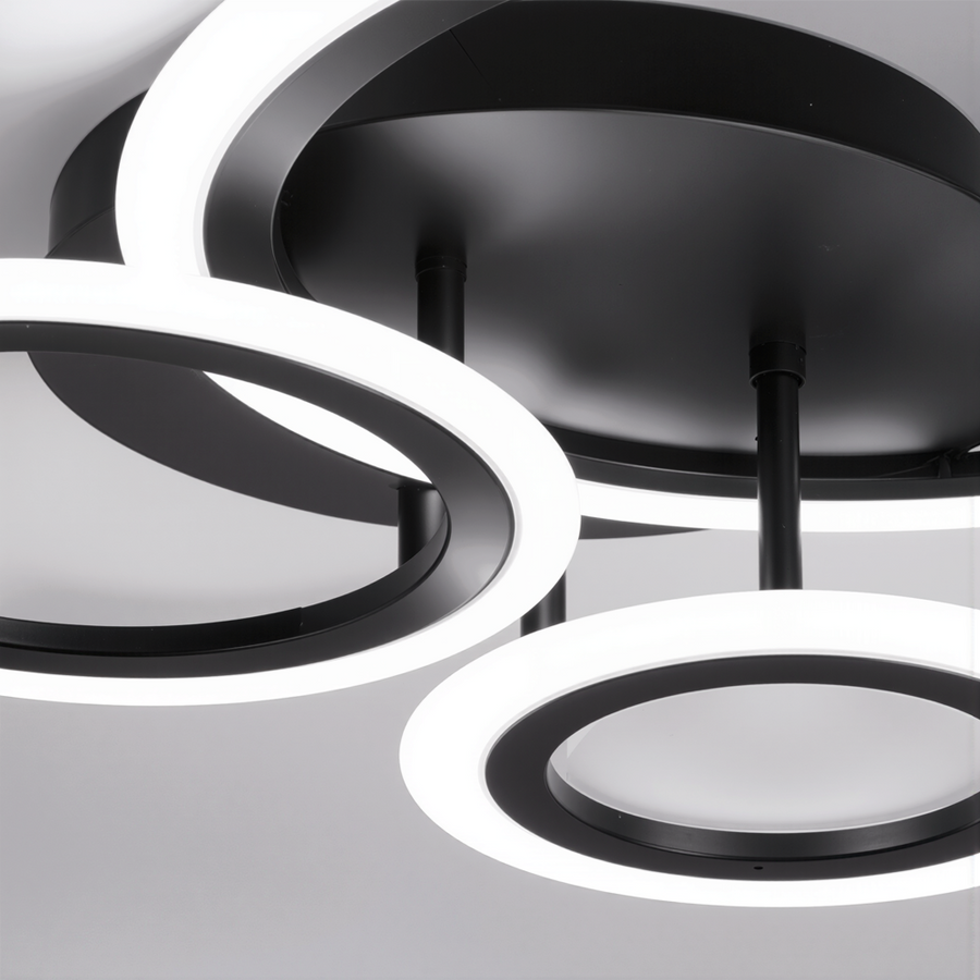 Πολυέλαιος LED με τηλεχειριστήριο BETTY 40W, 3 κύκλοι, κρύο/θερμ/ουδέτερο φως, ρυθμιζόμενο, μαύροι πολυέλαιοι LED με τηλεχειριστήριο Προεπιλεγμένος τίτλος Alessandro Design