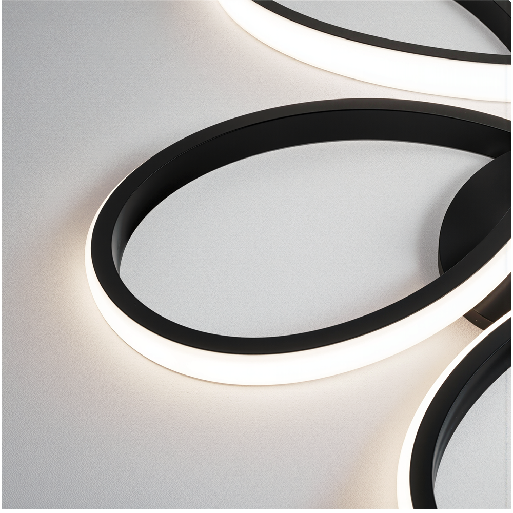 Πολυέλαιος LED με τηλεχειριστήριο HELIX 63W, Κρύο/Ζεστό/Ουδέτερο φως, Ρυθμιζόμενο, Μαύροι πολυέλαιοι LED με τηλεχειριστήριο Προεπιλεγμένος τίτλος Alessandro Design