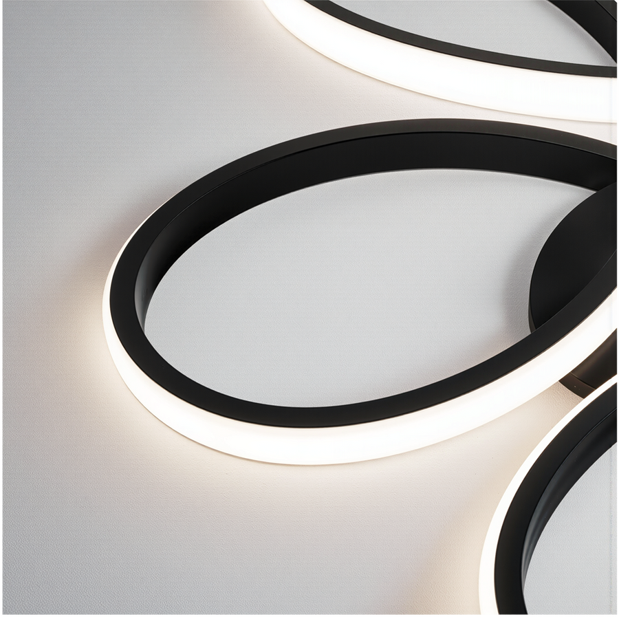 Πολυέλαιος LED με τηλεχειριστήριο HELIX 63W, Κρύο/Ζεστό/Ουδέτερο φως, Ρυθμιζόμενο, Μαύροι πολυέλαιοι LED με τηλεχειριστήριο Προεπιλεγμένος τίτλος Alessandro Design