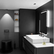 Ορθογώνιος καθρέφτης LED, 60x80 cm, Rayonnement MotionGlow Marcello, Σύστημα αποθάμβωσης, Ρολόι & Θερμόμετρο, Dimable Mirrors Marcello Προεπιλεγμένος τίτλος Alessandro Design