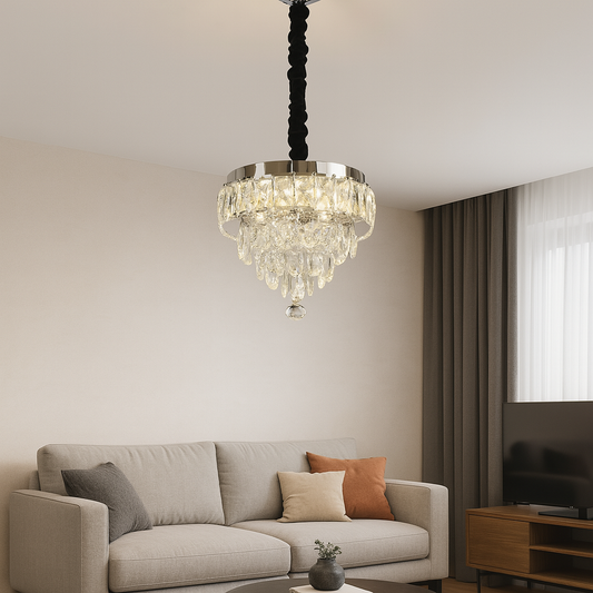 MEILI CRYSTAL CASCADA 300 – Crystal LED Chandelier, 52W, Ø300 mm, with Remote Control Crystal Chandeliers Προεπιλεγμένος τίτλος Alessandro Design