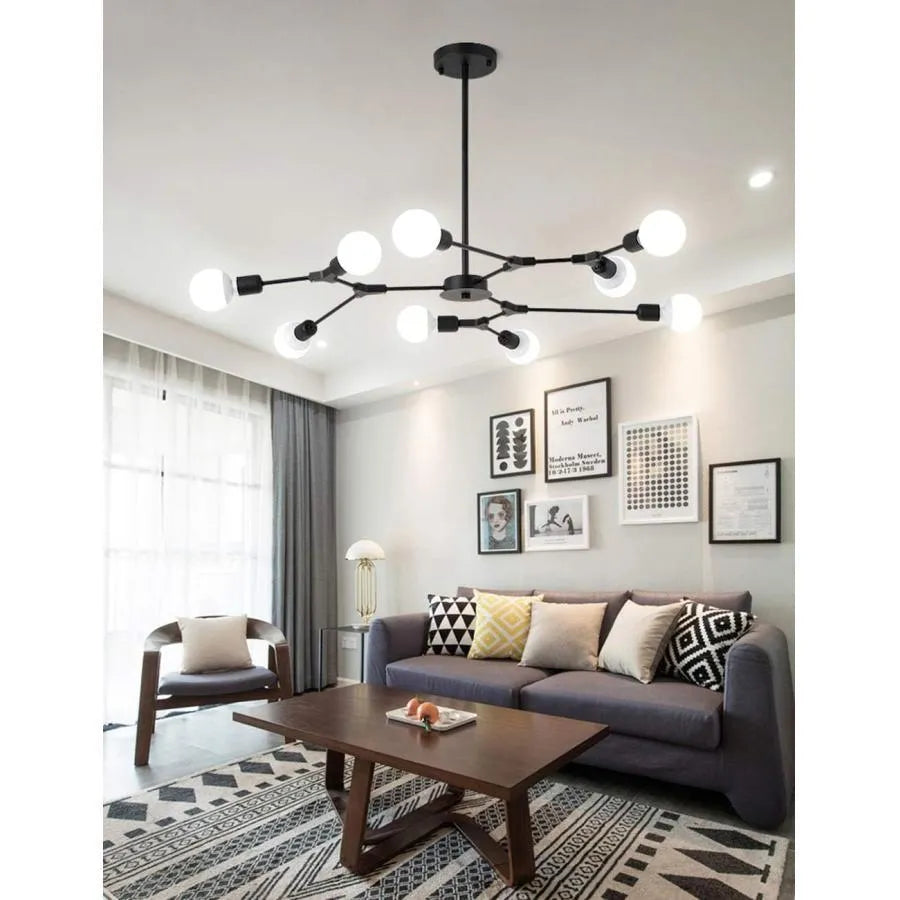 Lustra Architek Nona, 9x E27, Μαύρο, Metal Luster Industrial Προεπιλεγμένος τίτλος Alessandro Design