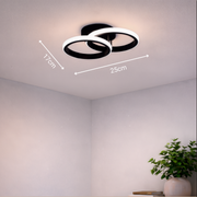 Πολυέλαιος LED VERTEX CIRCULA 21W, 2 κύκλοι, Μεταλλικά πλαίσια, Κρύο/Ζεστό/Ουδέτερο φως 3000K/4000K/6000K, Μαύρο, Μεταλλικοί πολυέλαιοι LED Προεπιλεγμένος τίτλος Alessandro Design