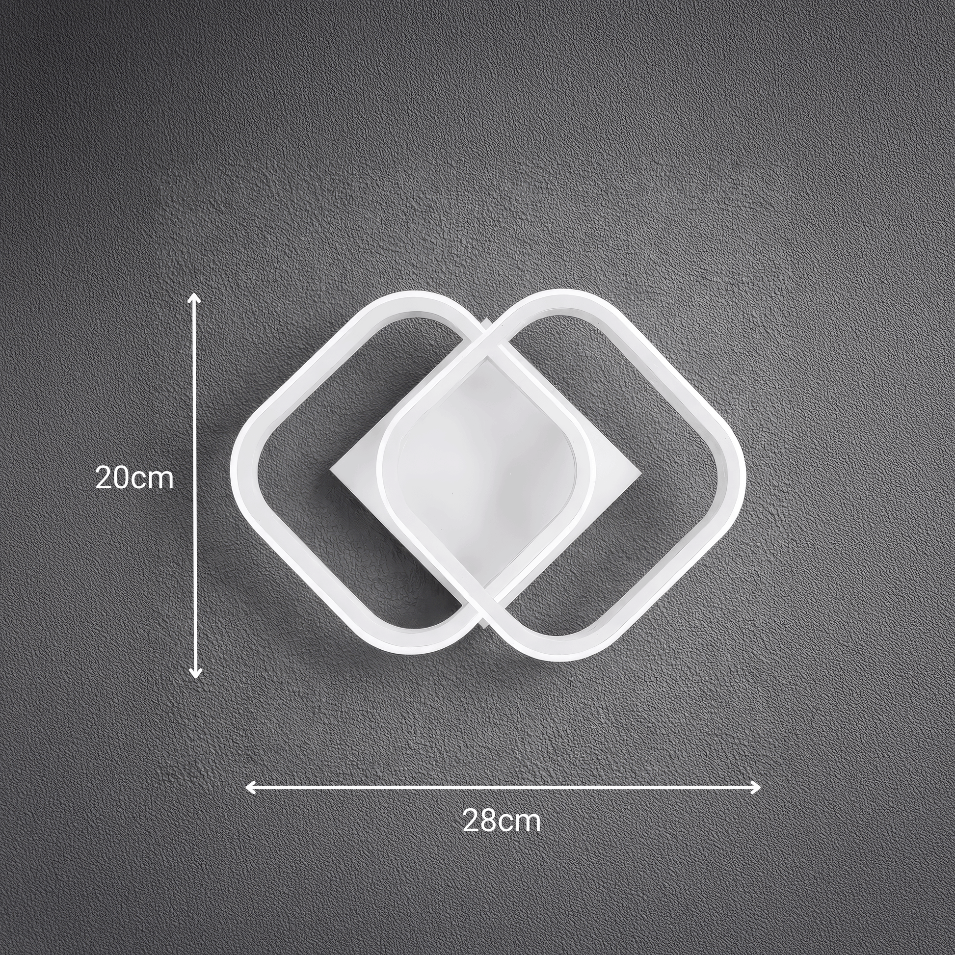 Πολυέλαιος LED VERTEX Matrix, Επικαλυπτόμενα διαμάντια, Μεταλλικά πλαίσια, 24W, 2 Διαμάντια, Κρύο/Ζεστό/Ουδέτερο φως 3000K/4000K/6000K, Λευκοί πολυέλαιοι LED Προεπιλεγμένος τίτλος Alessandro Design