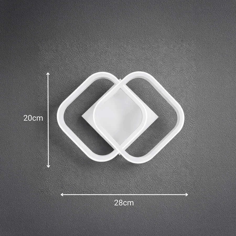 Πολυέλαιος LED VERTEX Matrix, Επικαλυπτόμενα διαμάντια, Μεταλλικά πλαίσια, 24W, 2 Διαμάντια, Κρύο/Ζεστό/Ουδέτερο φως 3000K/4000K/6000K, Λευκοί πολυέλαιοι LED Προεπιλεγμένος τίτλος Alessandro Design