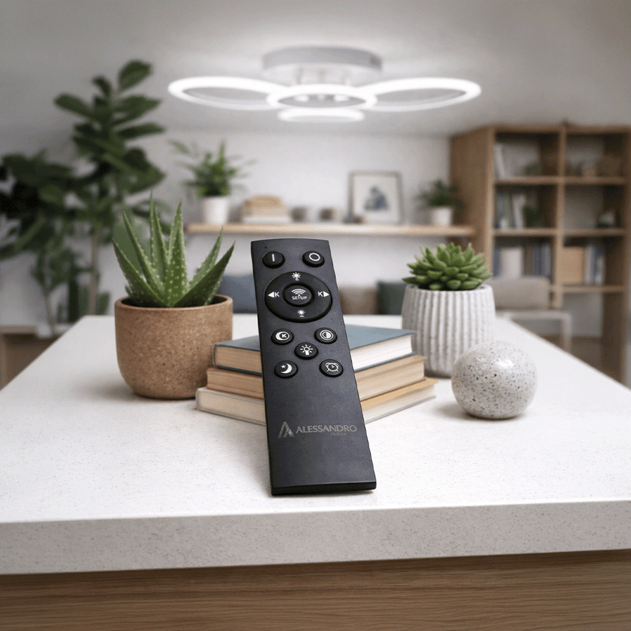 Πολυέλαιος LED με τηλεχειριστήριο BETTY 43W, 4 κύκλοι, κρύο/θερμό/ουδέτερο φως, ρυθμιζόμενο, λευκός πολυέλαιος LED με τηλεχειριστήριο Προεπιλεγμένος τίτλος Alessandro Design
