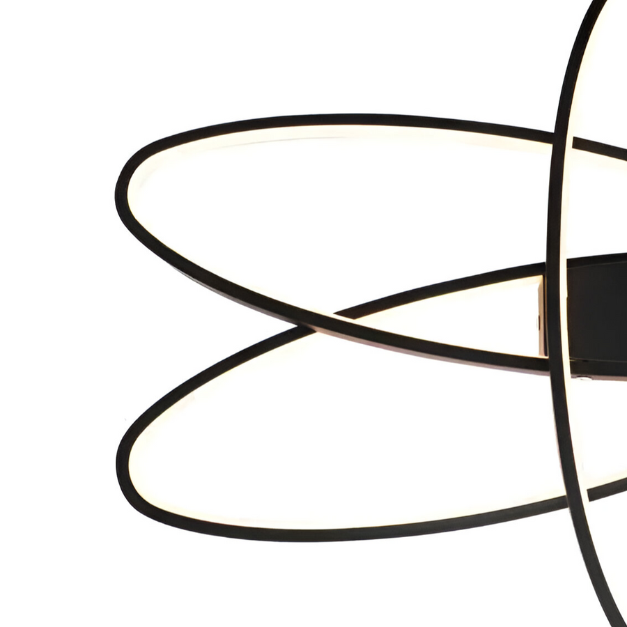 Πολυέλαιος LED με τηλεχειριστήριο ORBITA 74W, 3 Στοιχεία, Οβάλ, Κρύο/Ζεστό/Ουδέτερο φως, Ρυθμιζόμενο, Μαύροι πολυέλαιοι LED με τηλεχειριστήριο Προεπιλεγμένος τίτλος Alessandro Design