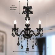 Crystal Chandelier AUGUST Eleganza, 3xE14, Διάμετρος 48cm, Ασημί, Ρυθμιζόμενο Ύψος Classic Chandeliers Προεπιλεγμένος τίτλος Alessandro Design