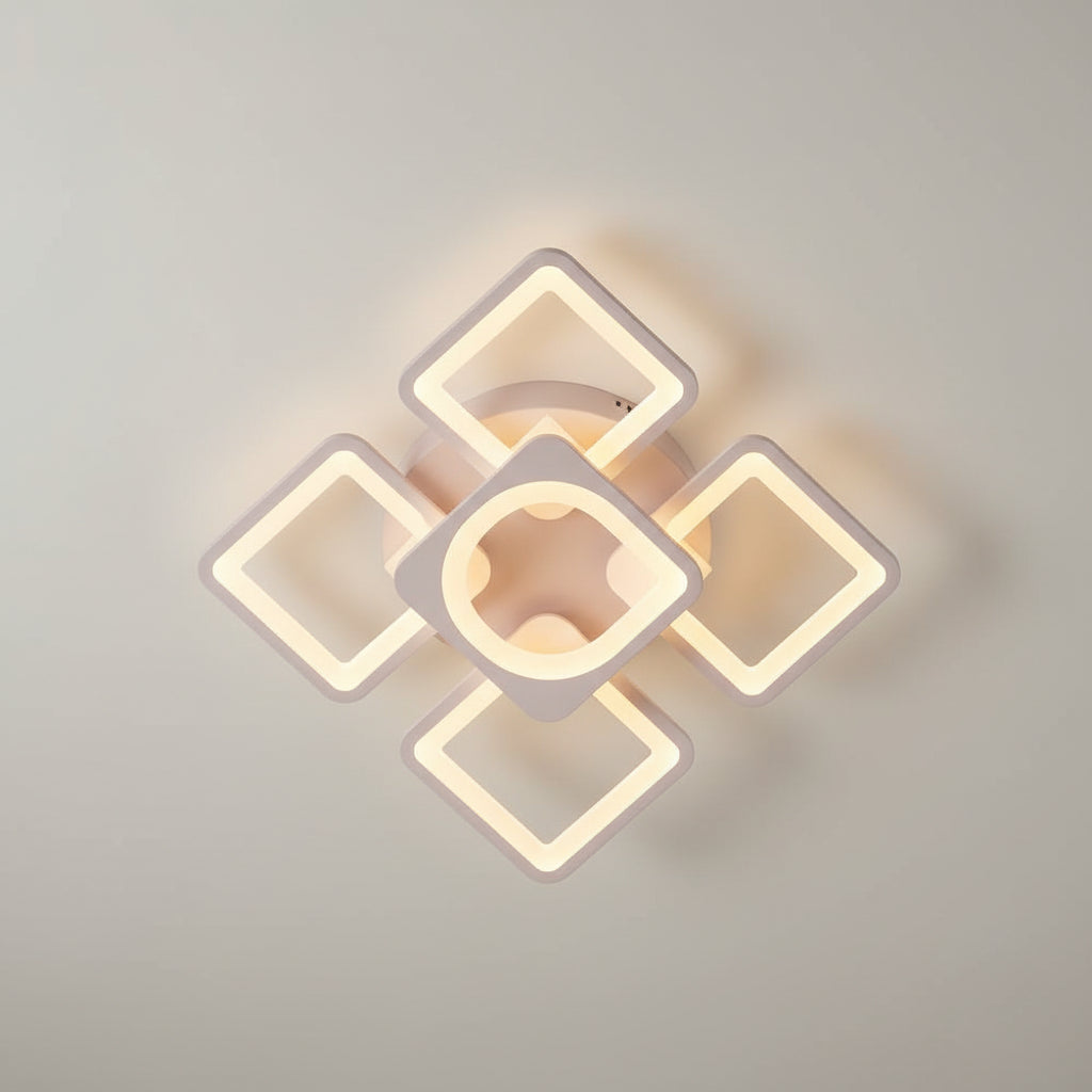 Πολυέλαιος LED με τηλεχειριστήριο ZOE 70W, 5 τετράγωνα, κρύο/θερμό/ουδέτερο φως, ρυθμιζόμενο, λευκός πολυέλαιος LED με τηλεχειριστήριο Προεπιλεγμένος τίτλος Alessandro Design