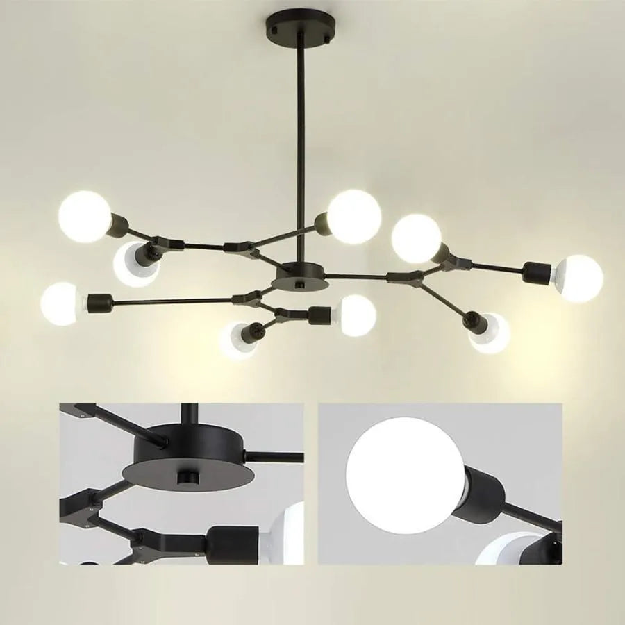 Lustra Architek Nona, 9x E27, Μαύρο, Metal Luster Industrial Προεπιλεγμένος τίτλος Alessandro Design