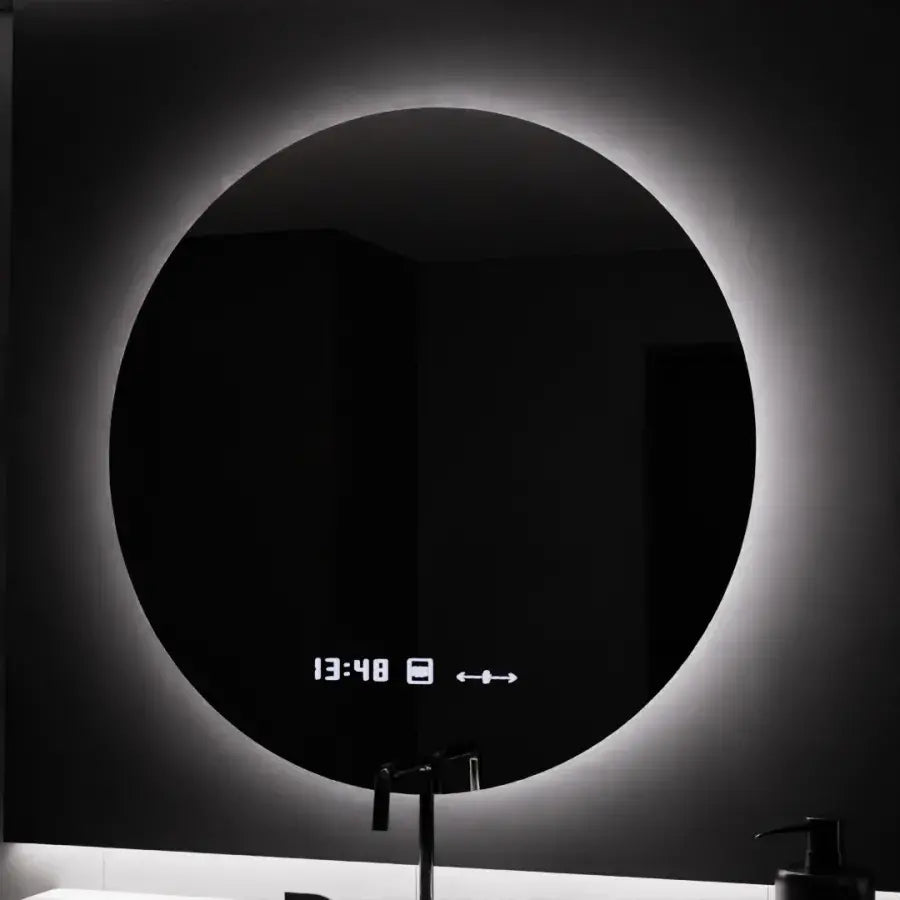LED Στρογγυλός καθρέφτης, 70 cm, Serenite MotionGlow Marcello, Σύστημα αποθαμβώματος, Ρολόι & Θερμόμετρο, Dimable Mirrors Marcello Προεπιλεγμένος τίτλος Alessandro Design
