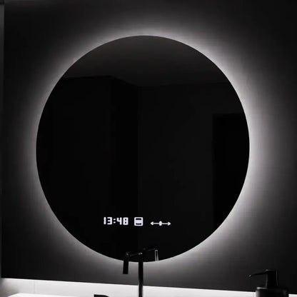LED Στρογγυλός καθρέφτης, 70 cm, Serenite MotionGlow Marcello, Σύστημα αποθαμβώματος, Ρολόι & Θερμόμετρο, Dimable Mirrors Marcello Προεπιλεγμένος τίτλος Alessandro Design