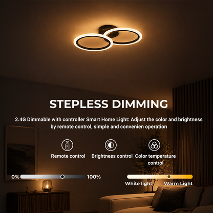 Πολυέλαιος LED με τηλεχειριστήριο BETTY 27W, 2 κύκλοι, κρύο/θερμό/ουδέτερο φως, ρυθμιζόμενο, μαύροι πολυέλαιοι LED με τηλεχειριστήριο Προεπιλεγμένος τίτλος Alessandro Design