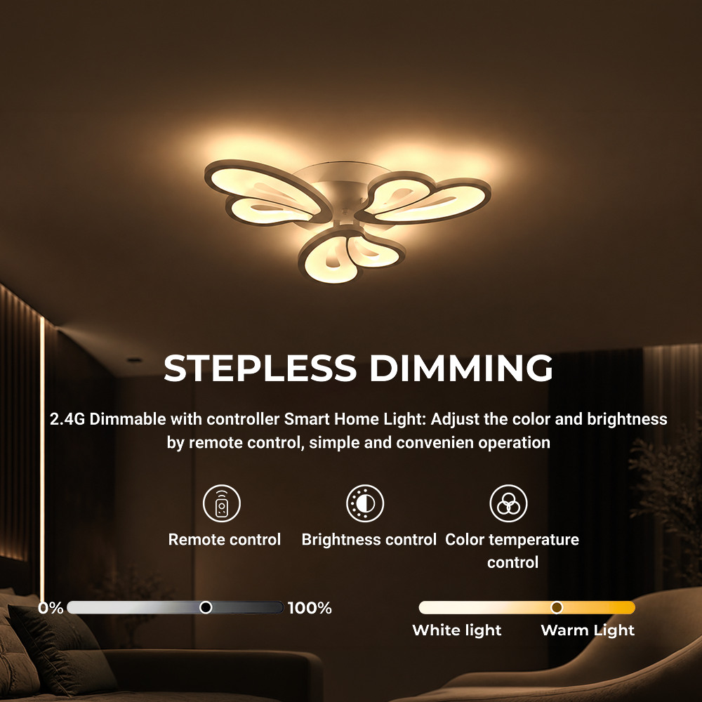 Πολυέλαιος LED με τηλεχειριστήριο BLOSSOM 40W, 3 πέταλα, κρύο/ζεστό/ουδέτερο φως, ρυθμιζόμενο, λευκός πολυέλαιος LED με τηλεχειριστήριο Προεπιλεγμένος τίτλος Alessandro Design