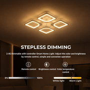 Πολυέλαιος LED με τηλεχειριστήριο ZOE 53W, 4 τετράγωνα, κρύο/θερμό/ουδέτερο φως, ρυθμιζόμενο, λευκός πολυέλαιος LED με τηλεχειριστήριο Προεπιλεγμένος τίτλος Alessandro Design