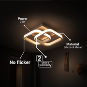 Πολυέλαιος LED VERTEX Matrix, Επικαλυπτόμενα διαμάντια, Μεταλλικά πλαίσια, 24W, 2 Διαμάντια, Κρύο/Ζεστό/Ουδέτερο φως 3000K/4000K/6000K, Λευκοί πολυέλαιοι LED Προεπιλεγμένος τίτλος Alessandro Design