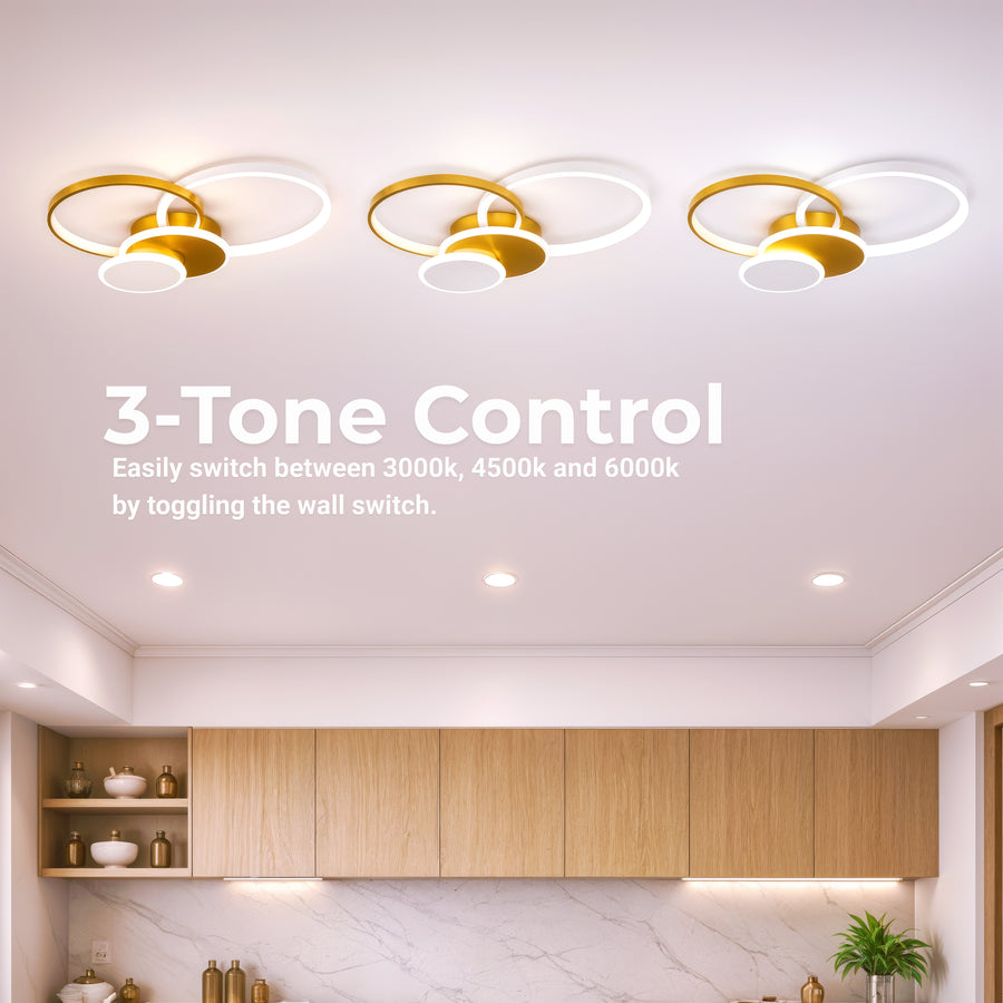 Πολυέλαιος LED με τηλεχειριστήριο KILLIAN 80W, 4 κύκλοι, κρύο/θερμό/ουδέτερο φως, ρυθμιζόμενο, χρυσοί πολυέλαιοι LED με τηλεχειριστήριο Προεπιλεγμένος τίτλος Alessandro Design