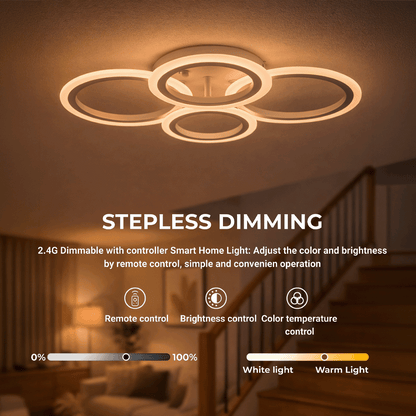 Πολυέλαιος LED με τηλεχειριστήριο BETTY 43W, 4 κύκλοι, κρύο/θερμό/ουδέτερο φως, ρυθμιζόμενο, λευκός πολυέλαιος LED με τηλεχειριστήριο Προεπιλεγμένος τίτλος Alessandro Design