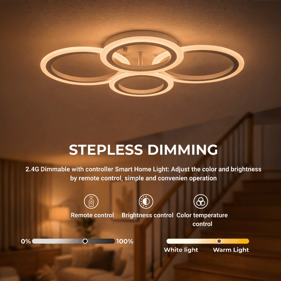 Πολυέλαιος LED με τηλεχειριστήριο BETTY 43W, 4 κύκλοι, κρύο/θερμό/ουδέτερο φως, ρυθμιζόμενο, λευκός πολυέλαιος LED με τηλεχειριστήριο Προεπιλεγμένος τίτλος Alessandro Design